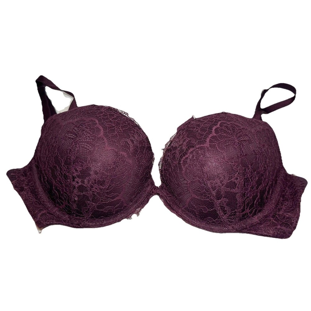Victoria’s Secret Dream Angels Push Up Bra 34D Plum Lace Underwire